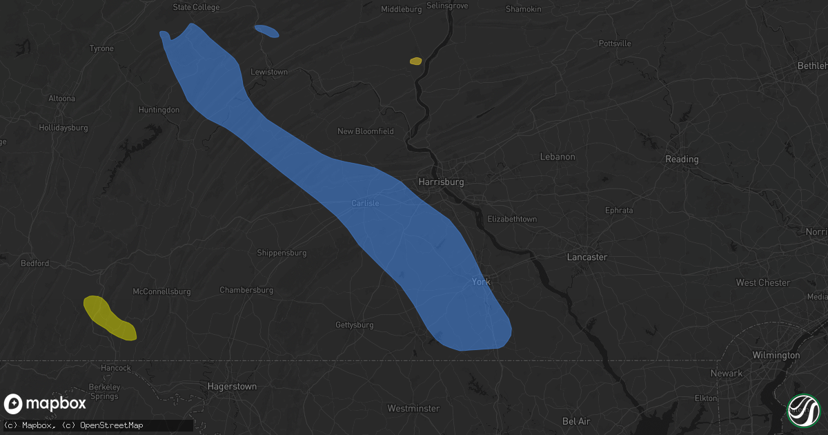 Hail map in Grantham, PA on September 2, 2026