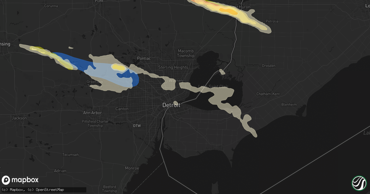 Hail map in Grosse Pointe, MI on September 2, 2026