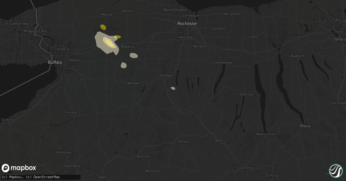 Hail map in Groveland, NY on September 2, 2026