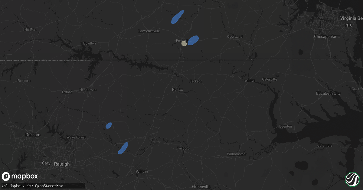 Hail map in Halifax, NC on September 2, 2026