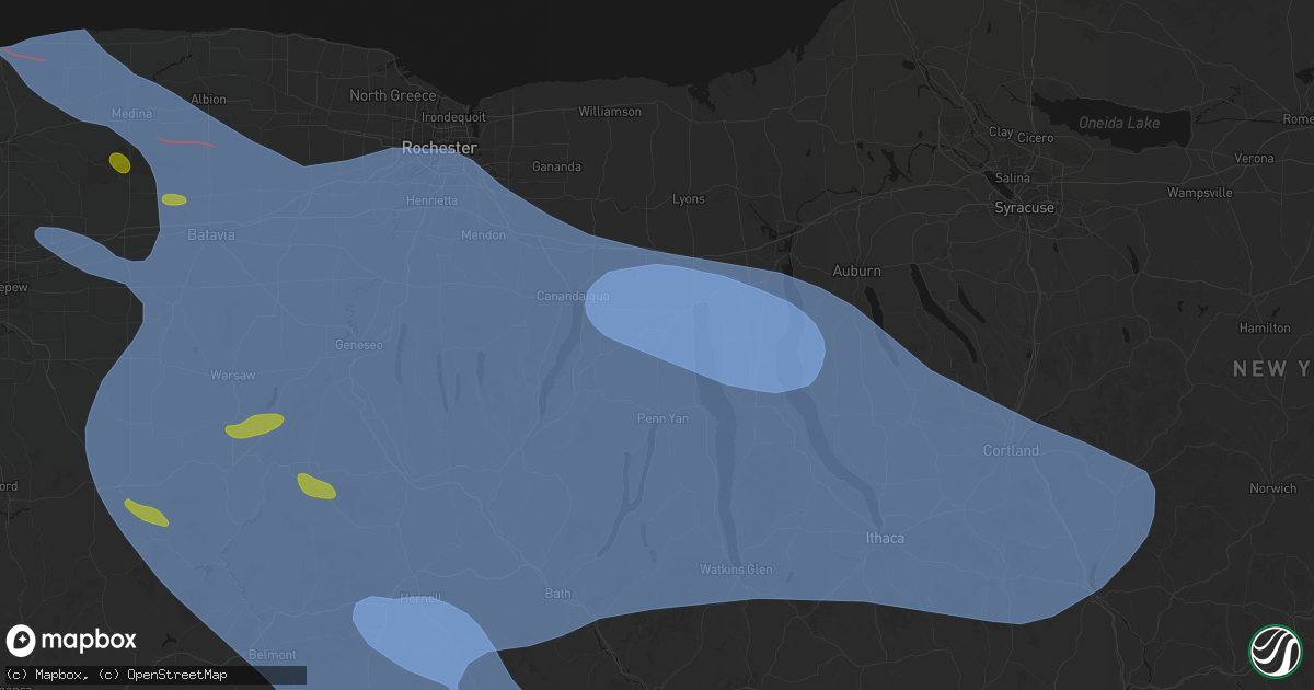 Hail map in Hall, NY on September 2, 2026