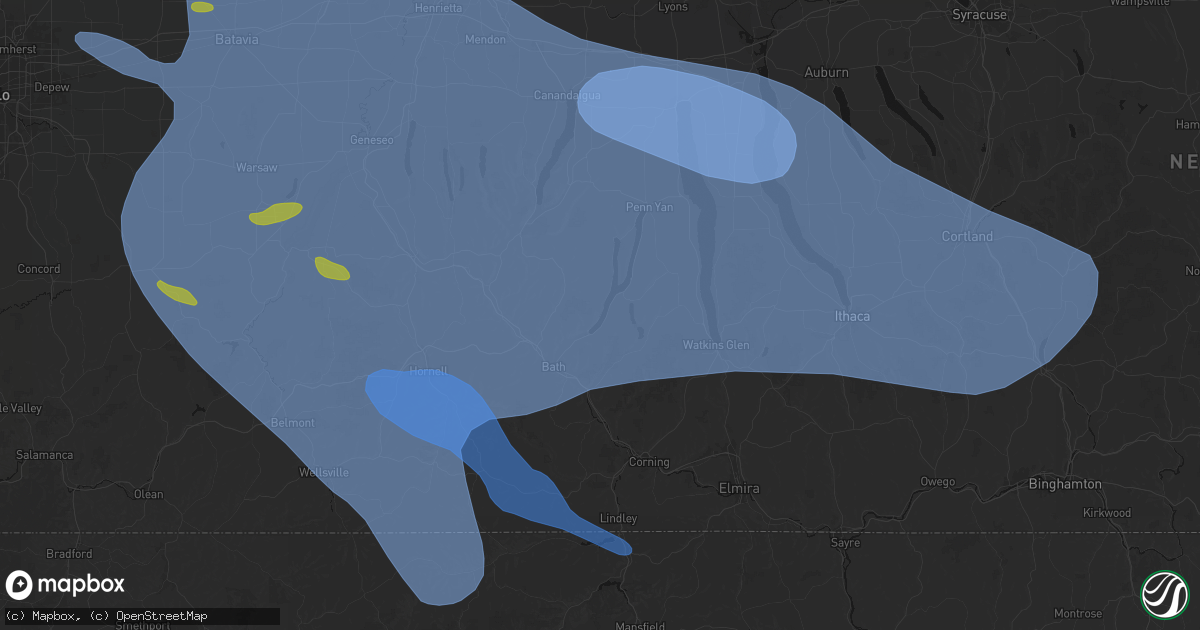 Hail map in Hammondsport, NY on September 2, 2026