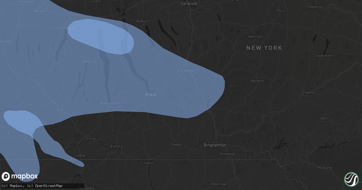 Hail map in Harford, NY on September 2, 2026