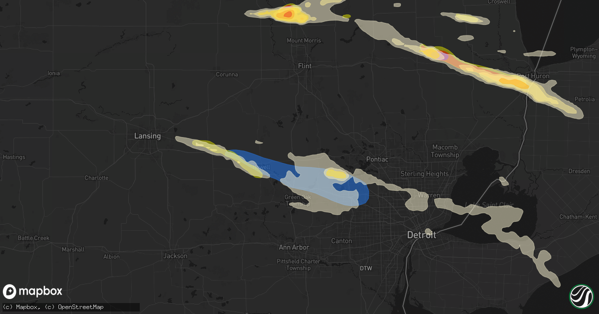 Hail map in Hartland, MI on September 2, 2026
