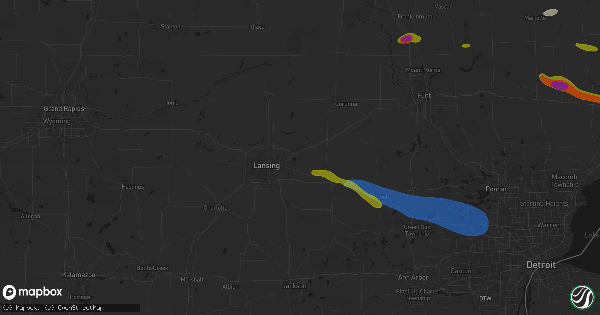 Hail map in Haslett, MI on September 2, 2026