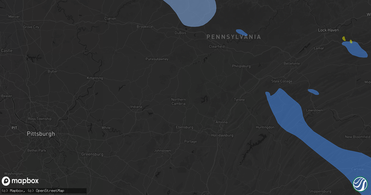 Hail map in Hastings, PA on September 2, 2026