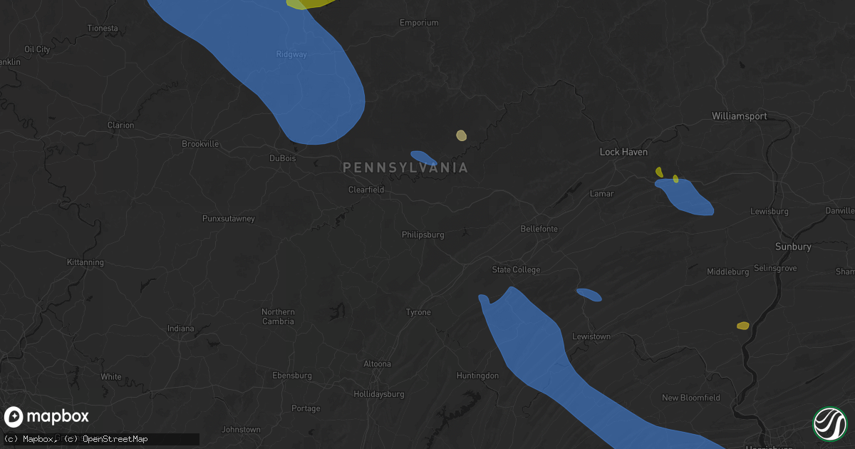 Hail map in Hawk Run, PA on September 2, 2026