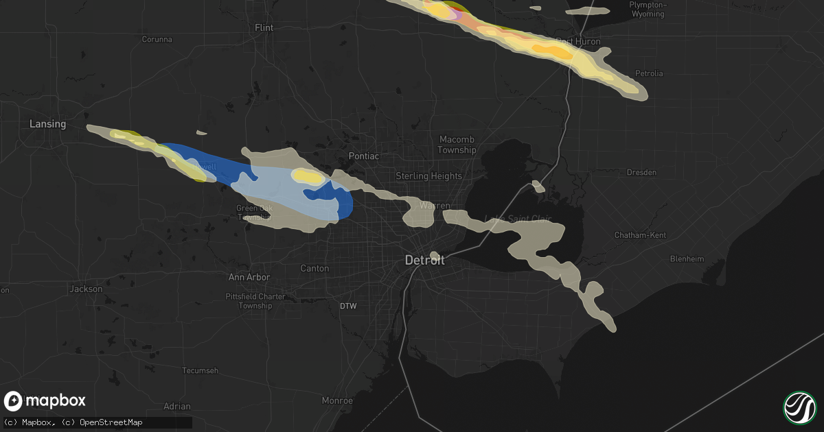 Hail map in Hazel Park, MI on September 2, 2026