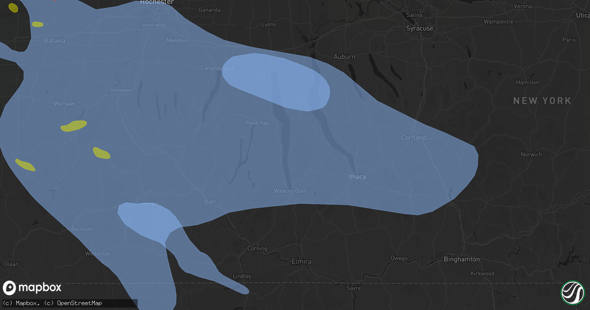 Hail map in Hector, NY on September 2, 2026