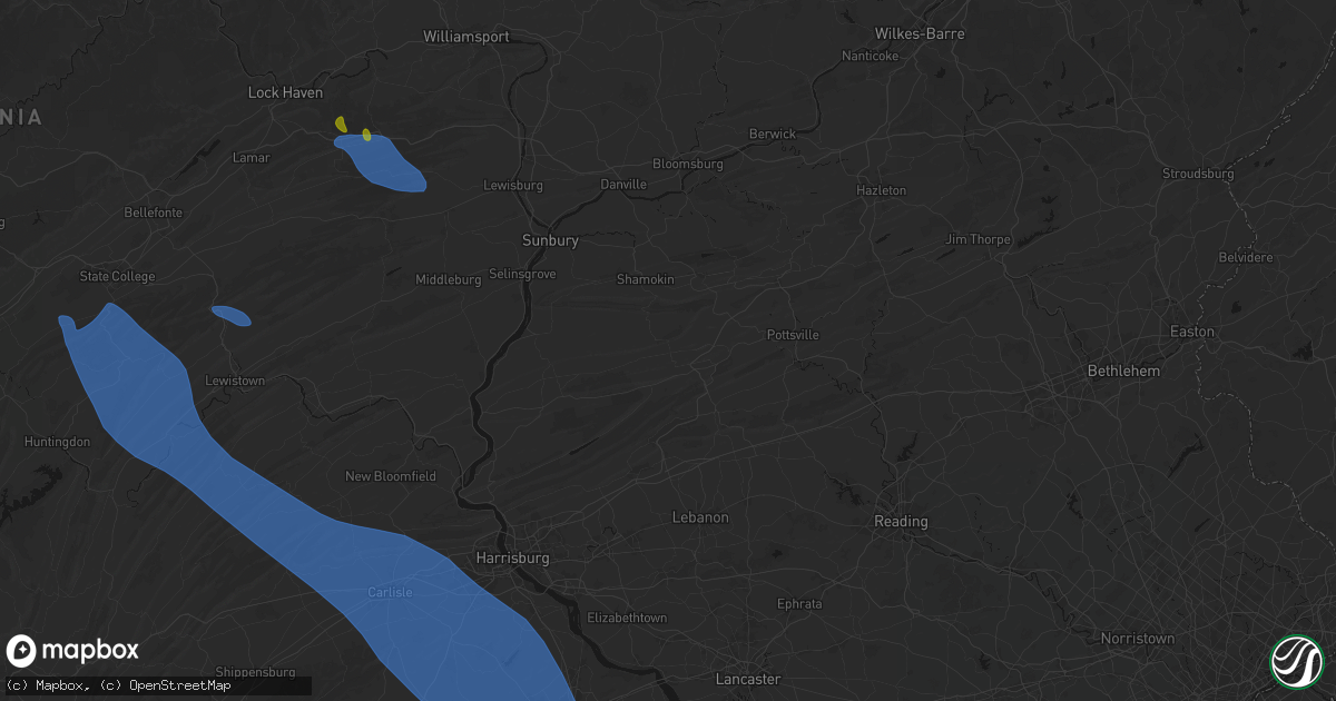 Hail map in Hegins, PA on September 2, 2026