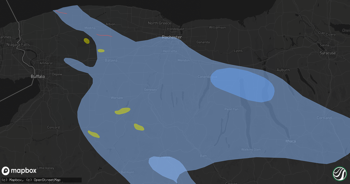 Hail map in Hemlock, NY on September 2, 2026