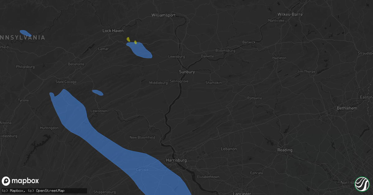 Hail map in Herndon, PA on September 2, 2026