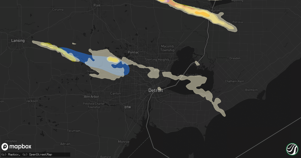 Hail map in Highland Park, MI on September 2, 2026