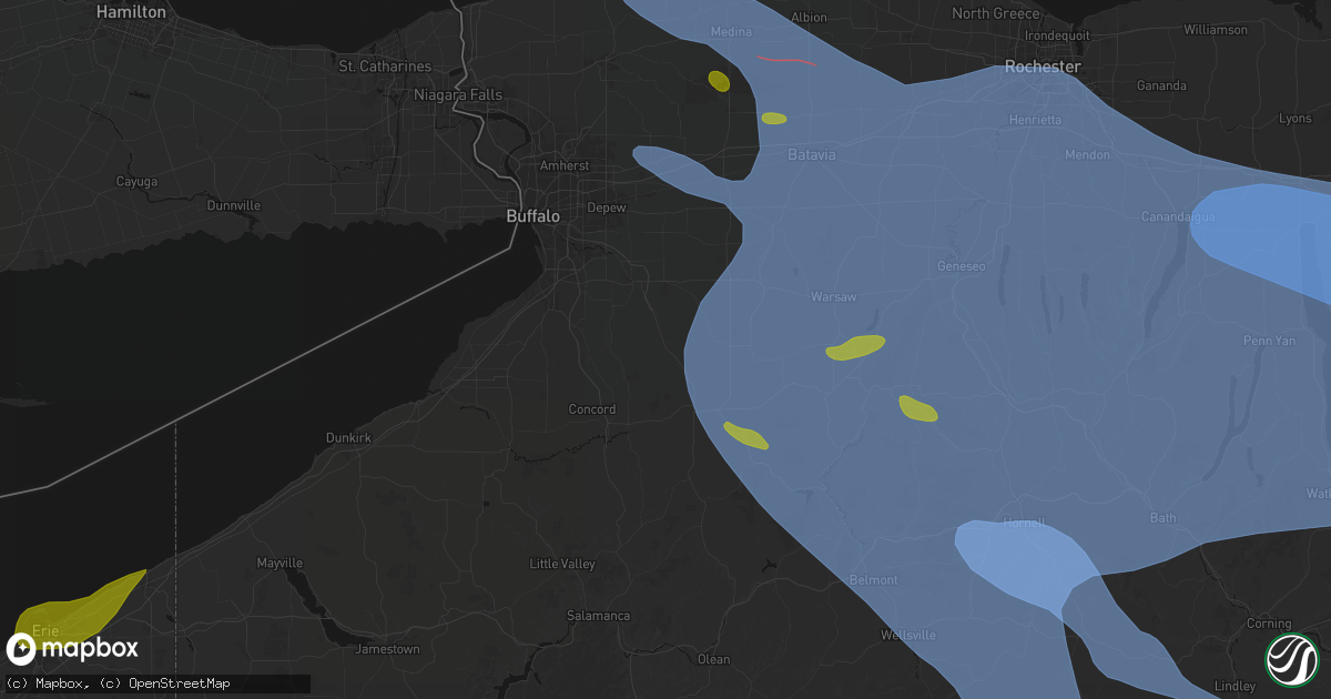 Hail map in Holland, NY on September 2, 2026