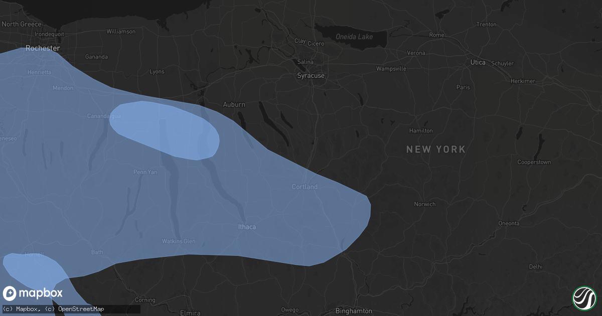 Hail map in Homer, NY on September 2, 2026