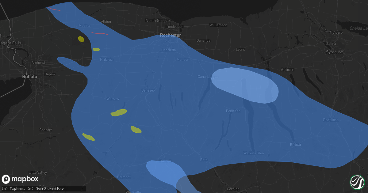 Hail map in Honeoye, NY on September 2, 2026