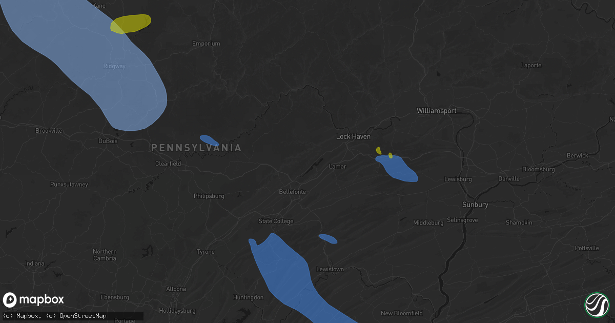Hail map in Howard, PA on September 2, 2026