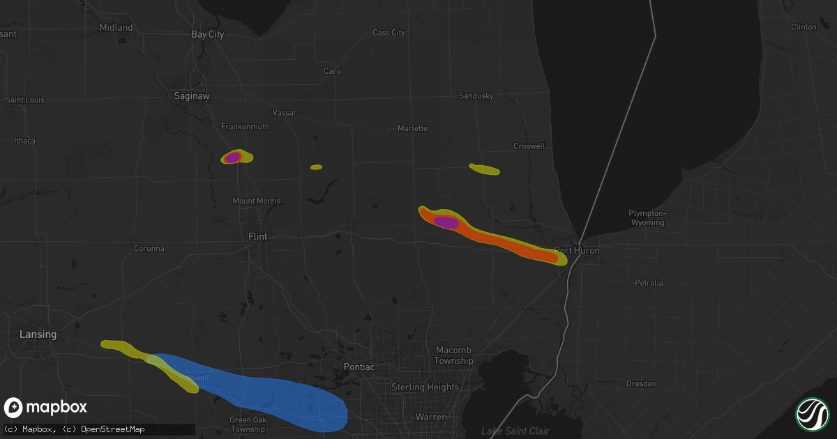 Hail map in Imlay City, MI on September 2, 2026