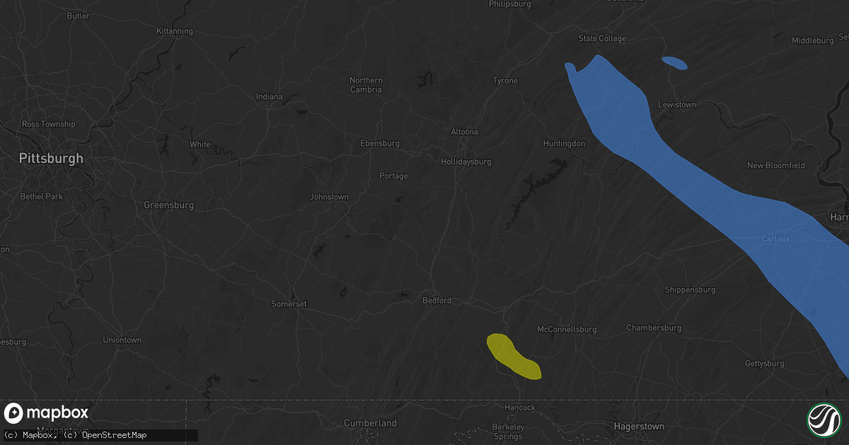 Hail map in Imler, PA on September 2, 2026