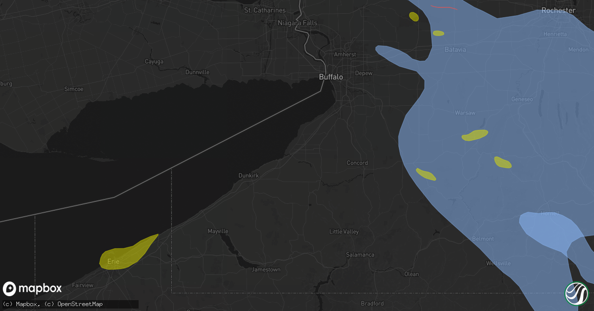 Hail map in Irving, NY on September 2, 2026