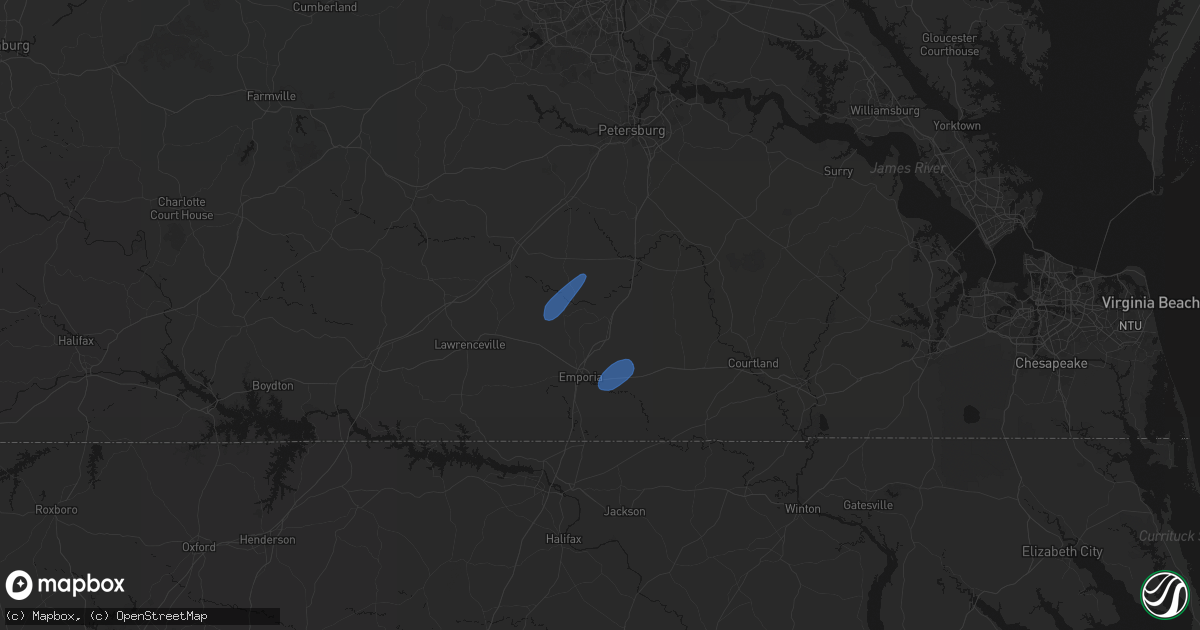 Hail map in Jarratt, VA on September 2, 2026