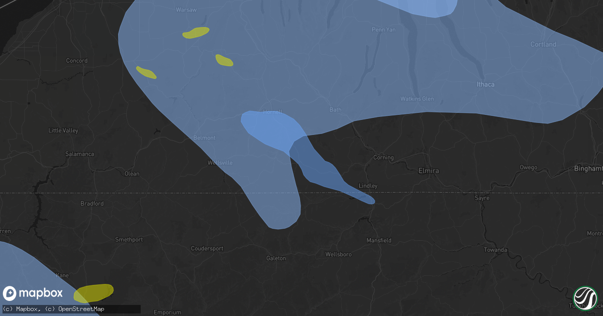 Hail map in Jasper, NY on September 2, 2026