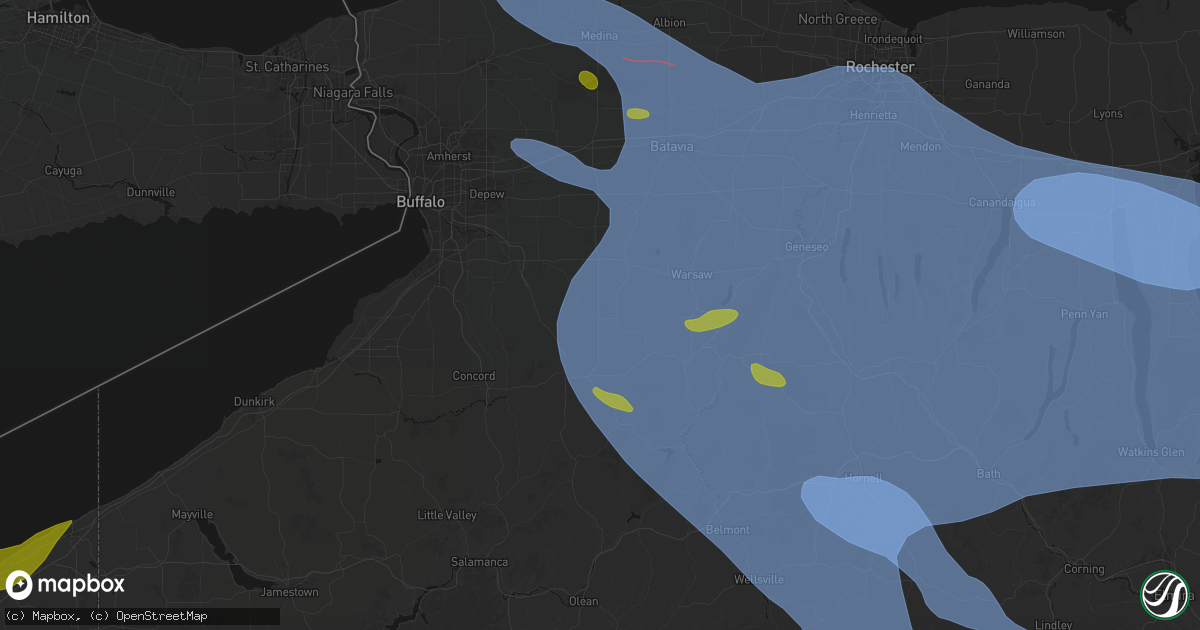 Hail map in Java Center, NY on September 2, 2026