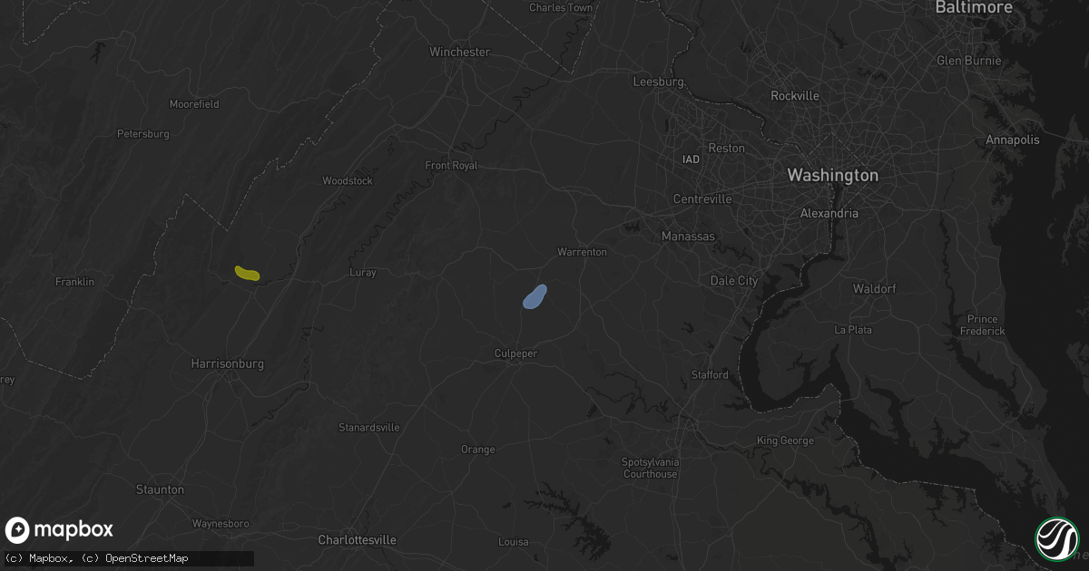 Hail map in Jeffersonton, VA on September 2, 2026