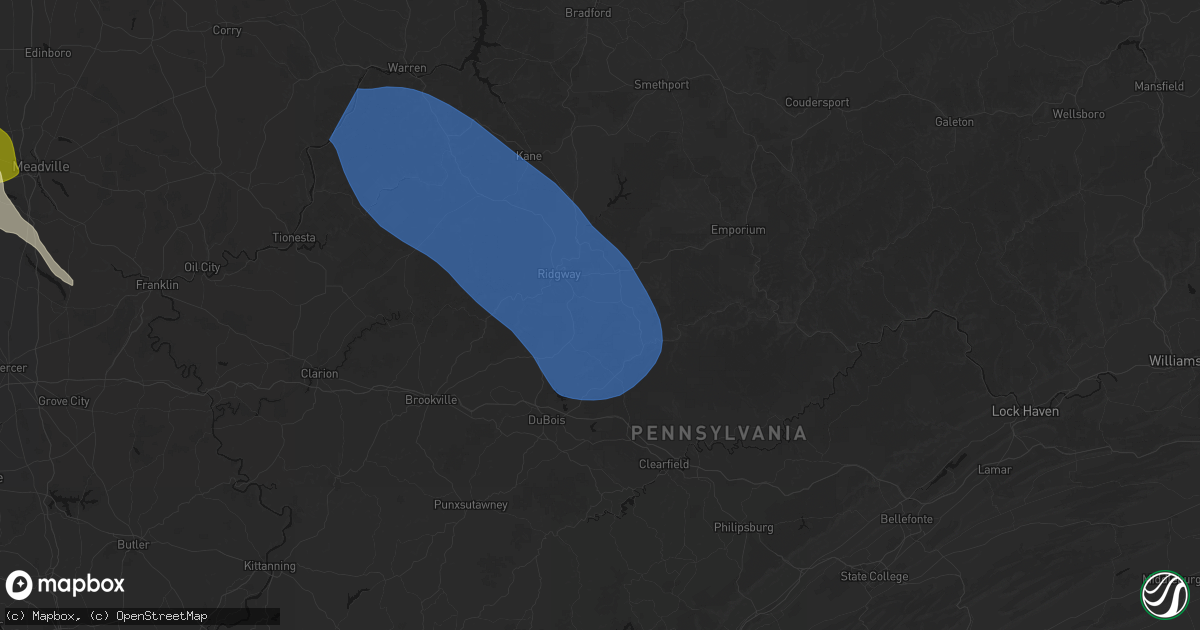 Hail map in Kersey, PA on September 2, 2026
