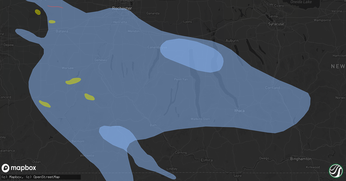 Hail map in Keuka Park, NY on September 2, 2026