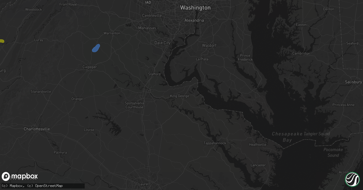 Hail map in King George, VA on September 2, 2026