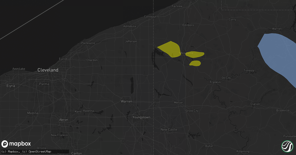 Hail map in Kinsman, OH on September 2, 2026