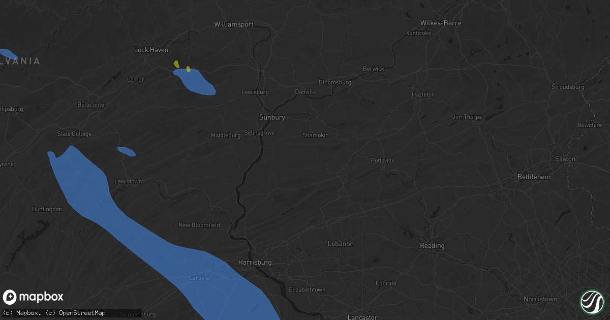 Hail map in Klingerstown, PA on September 2, 2026