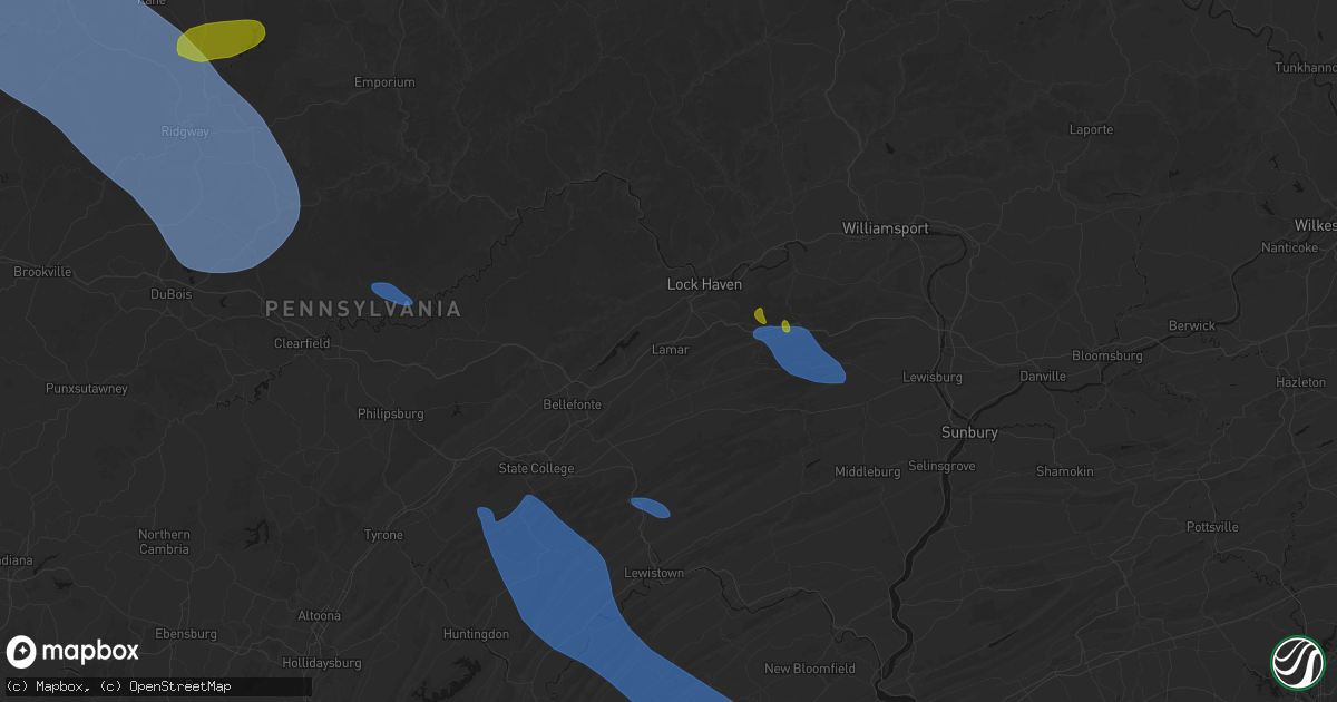 Hail map in Lamar, PA on September 2, 2026