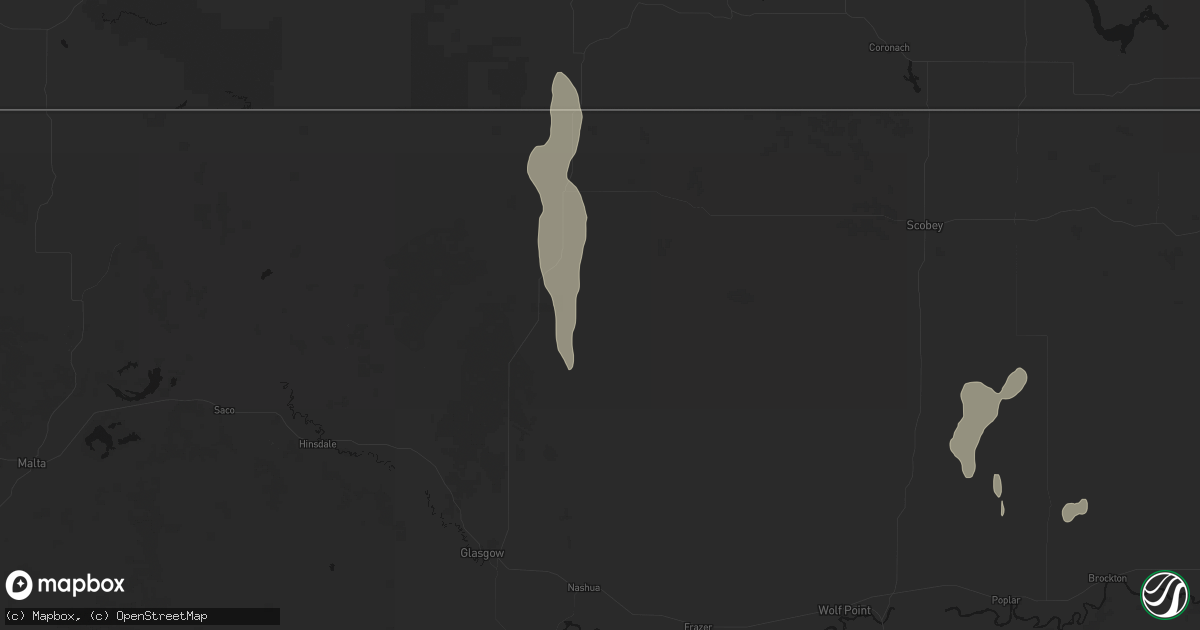 Hail map in Larslan, MT on September 2, 2026