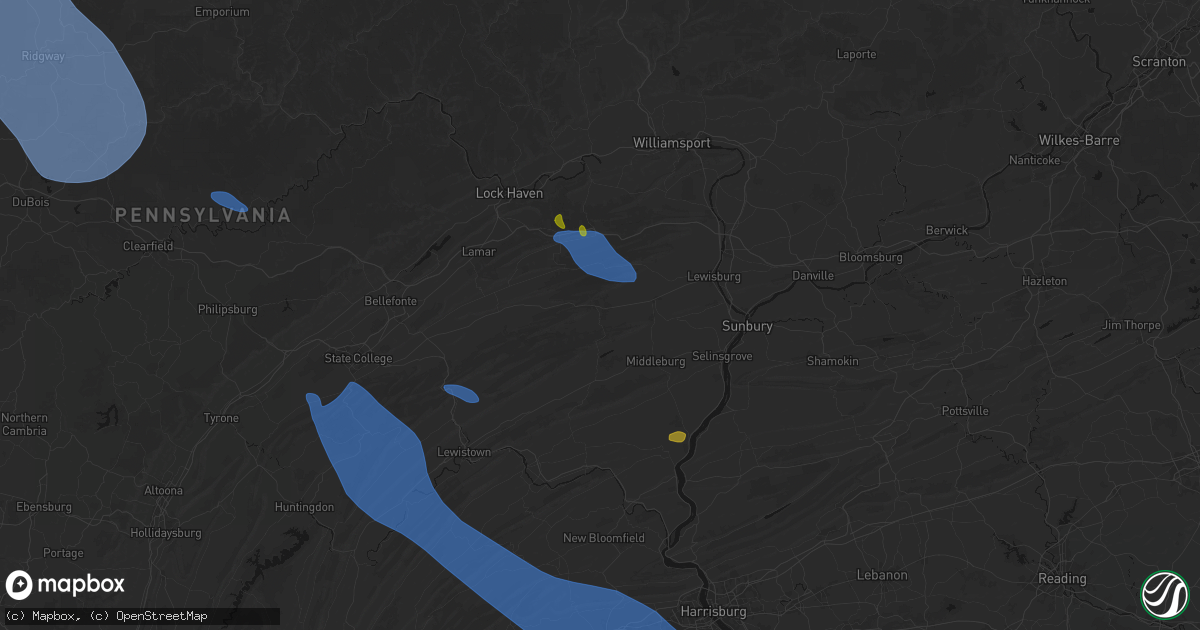 Hail map in Laurelton, PA on September 2, 2026