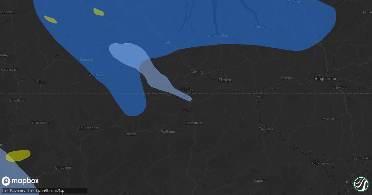 Hail map in Lawrenceville, PA on September 2, 2026