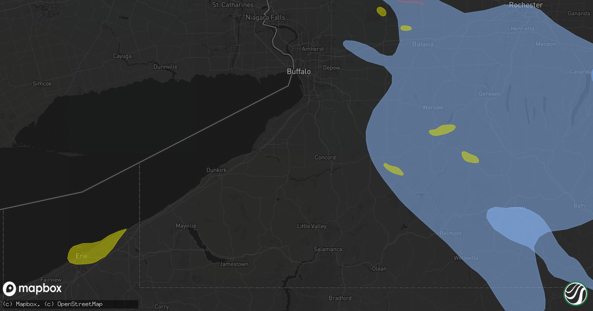 Hail map in Lawtons, NY on September 2, 2026