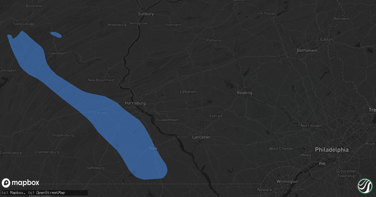 Hail map in Lebanon, PA on September 2, 2026