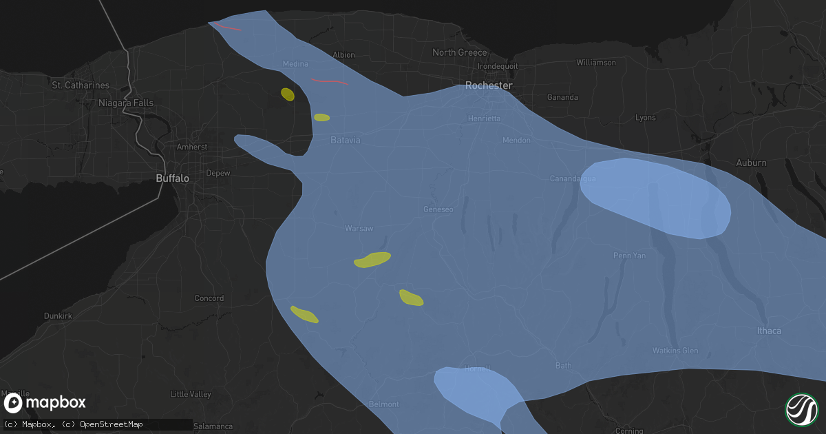 Hail map in Leicester, NY on September 2, 2026