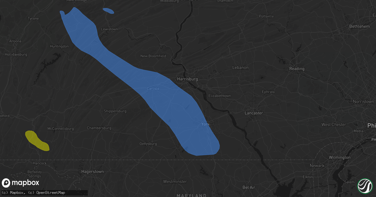 Hail map in Lewisberry, PA on September 2, 2026