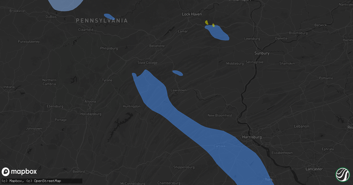 Hail map in Lewistown, PA on September 2, 2026