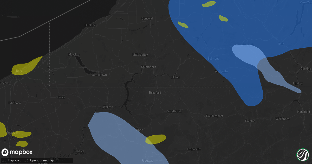 Hail map in Limestone, NY on September 2, 2026