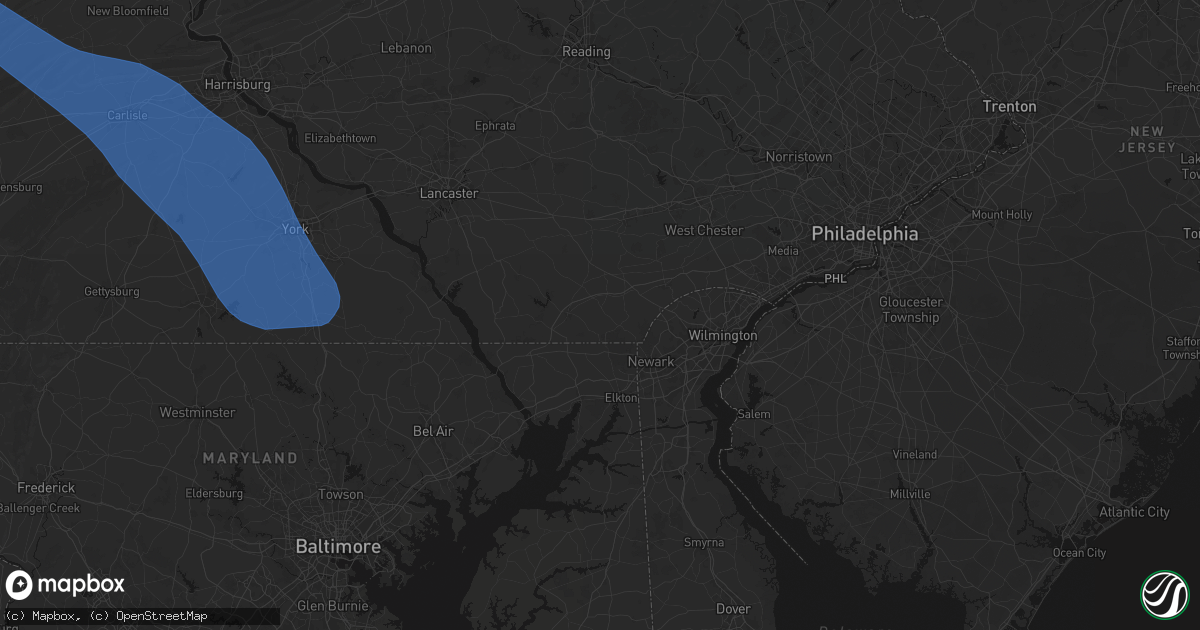 Hail map in Lincoln University, PA on September 2, 2026