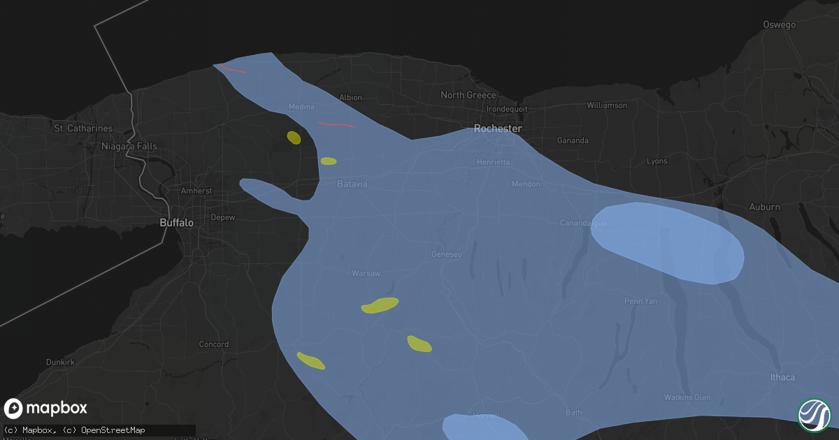 Hail map in Linwood, NY on September 2, 2026