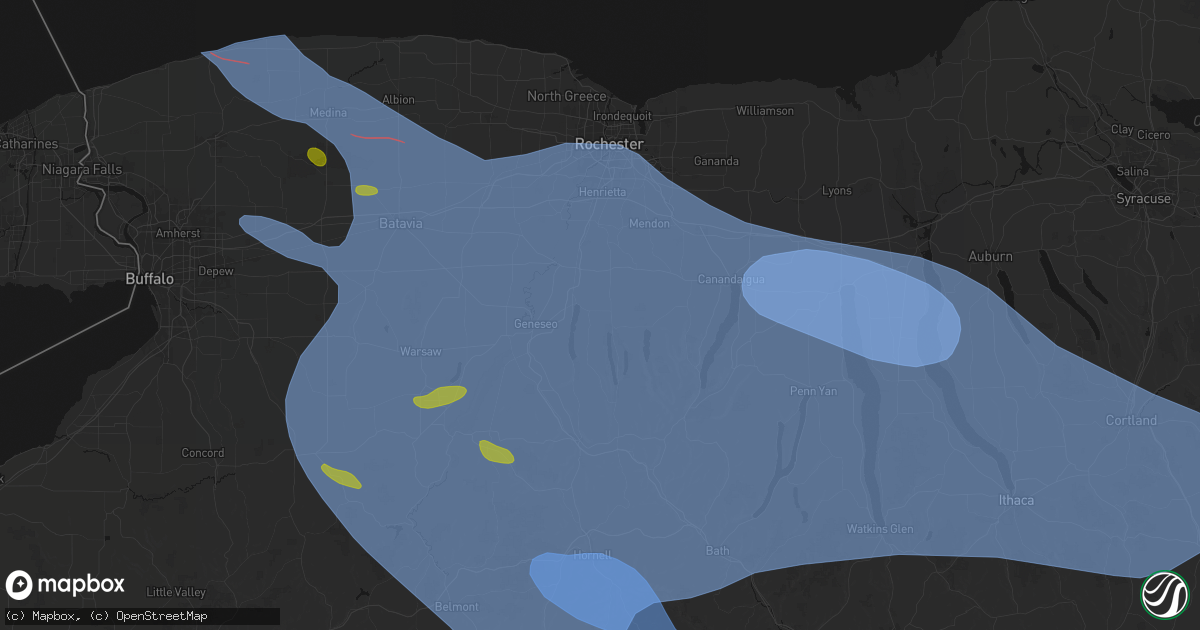 Hail map in Livonia, NY on September 2, 2026