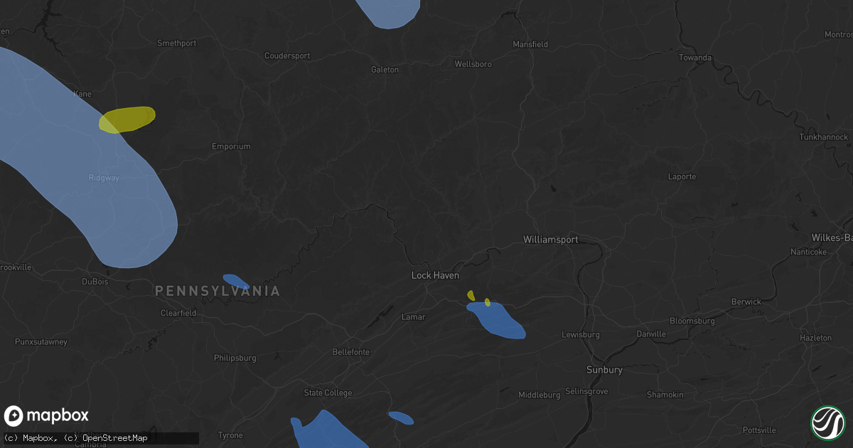Hail map in Lock Haven, PA on September 2, 2026
