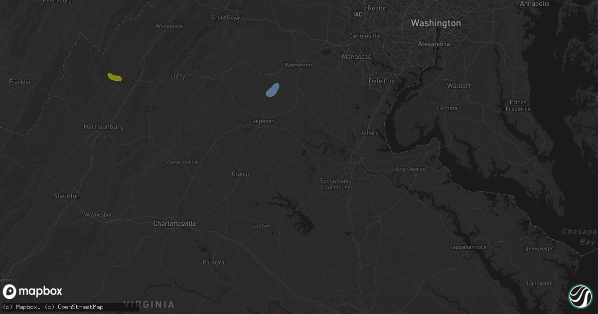 Hail map in Locust Grove, VA on September 2, 2026