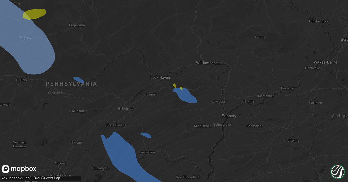 Hail map in Loganton, PA on September 2, 2026