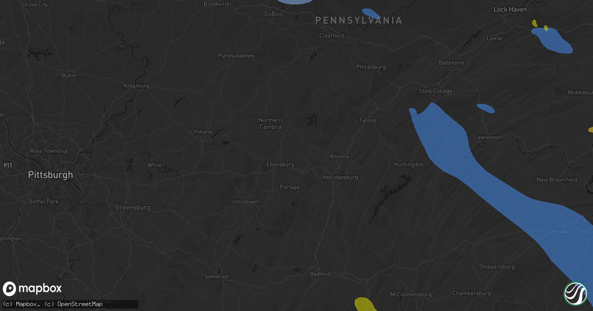 Hail map in Loretto, PA on September 2, 2026